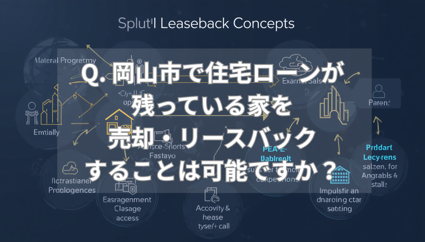 Q. 岡山市で住宅ローンが残っている家を売却・リースバックすることは可能ですか?とテキストで記載